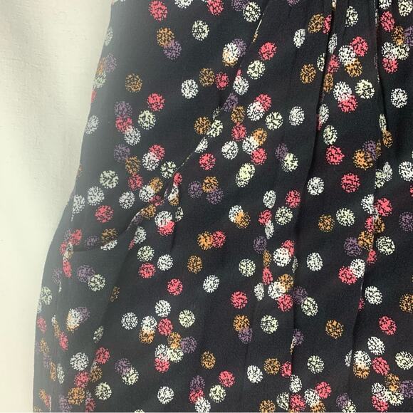 Garnet Hill women's size 14 polka dot Black White Dress Cuffed 3/4 Sleeves - Picture 5 of 12